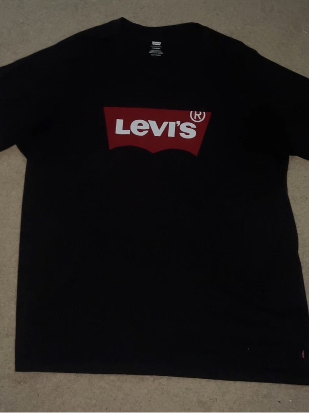 Levi's Black Tee with Red Logo - Men's Short Sleeve Standard Shirt Size XXL